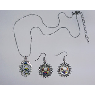 Pekkle ( Ahiru no Pekkle ) Cabochon Necklace & Earrings Set